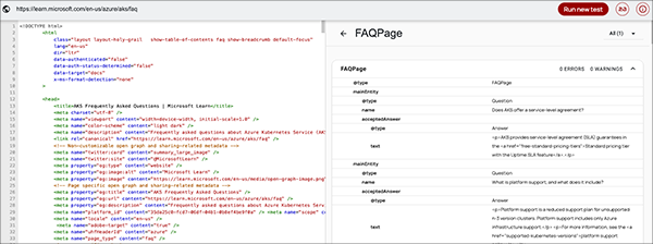 Use Schema.org to review the semantic data
